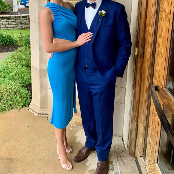 Blue Bodycon Cutout Dress - Picture 6 of 6